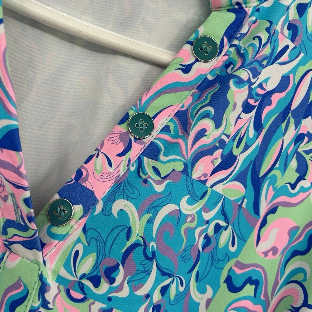 Lulu-B Womens Resortwear Tunic Top Size XL Preppy Coastal UPF 50+ Travel #5163 - Picture 5 of 9